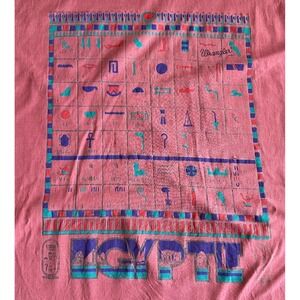 Vintage‎ Egypt Hieroglyphic Alphabeta Wrangler 1990s T-shirt Size Medium